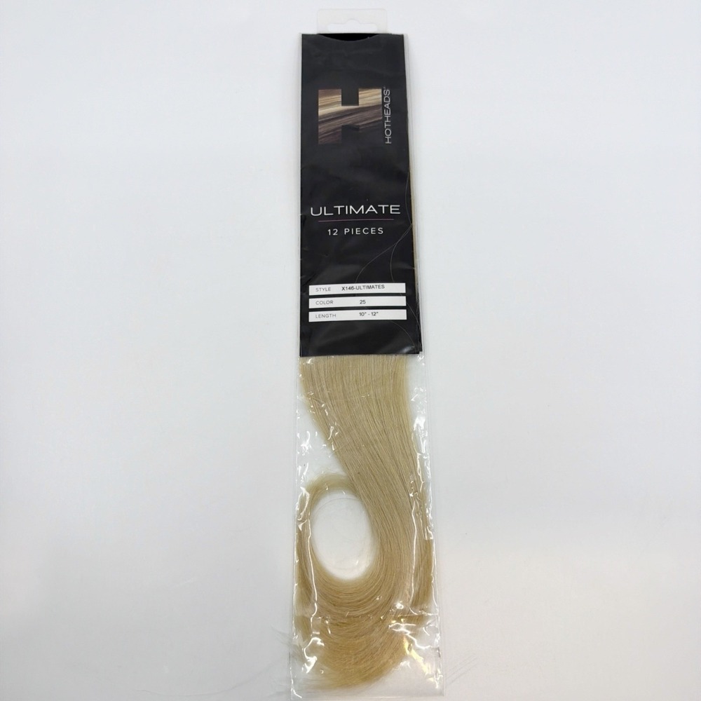 HOTHEADS Ultimates Tape In Extensions 10-12" #25 Blonde NEW 12 Pieces Per Pack